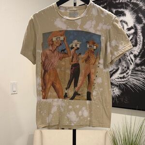 Gina Tees Tan Graphic Short Sleeve Top